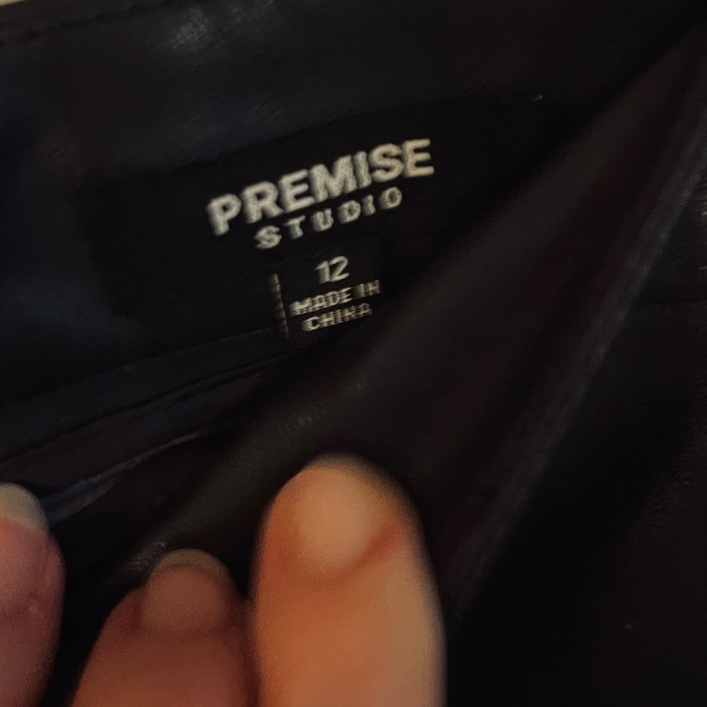 Premise Black Faux Leather Pencil Skirt Size 12 - Picture 2 of 3